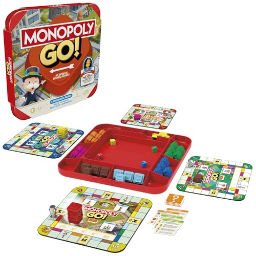 Monopoly GO! Board Game | Inspired by The Popular Mobile Board Game | Ages 8+ | 2-4 Players | 15 Mins. | Family Games | Travel Games for Kids and Adults