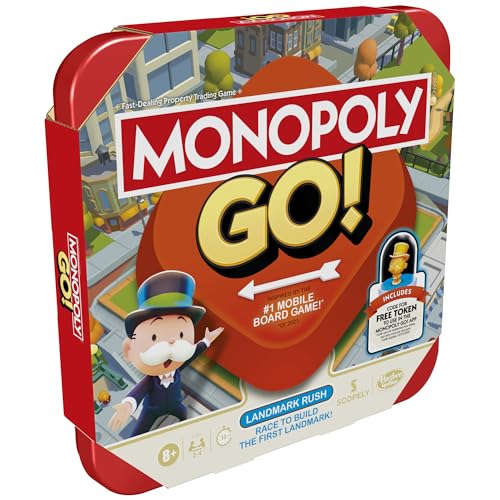 Monopoly GO! Board Game | Inspired by The Popular Mobile Board Game | Ages 8+ | 2-4 Players | 15 Mins. | Family Games | Travel Games for Kids and Adults