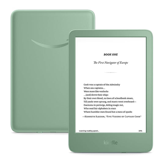 New Amazon Kindle (16 GB) - Lightest and most compact Kindle, with glare-free display, faster page turns, adjustable front light, and long battery life (Matcha)