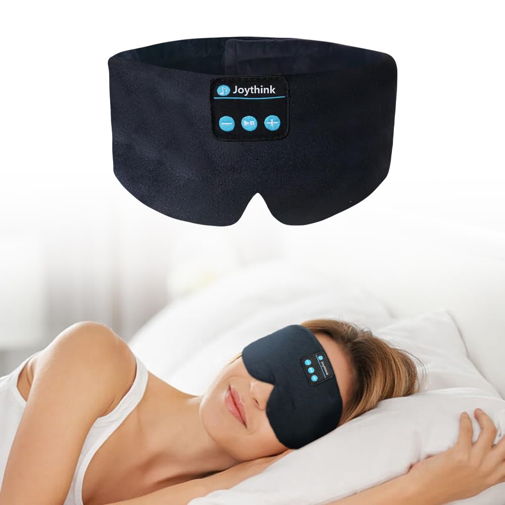 Joythink High-Tech Satin Wraparound Sleep Mask with Built-In Bluetooth Headphones (Black)