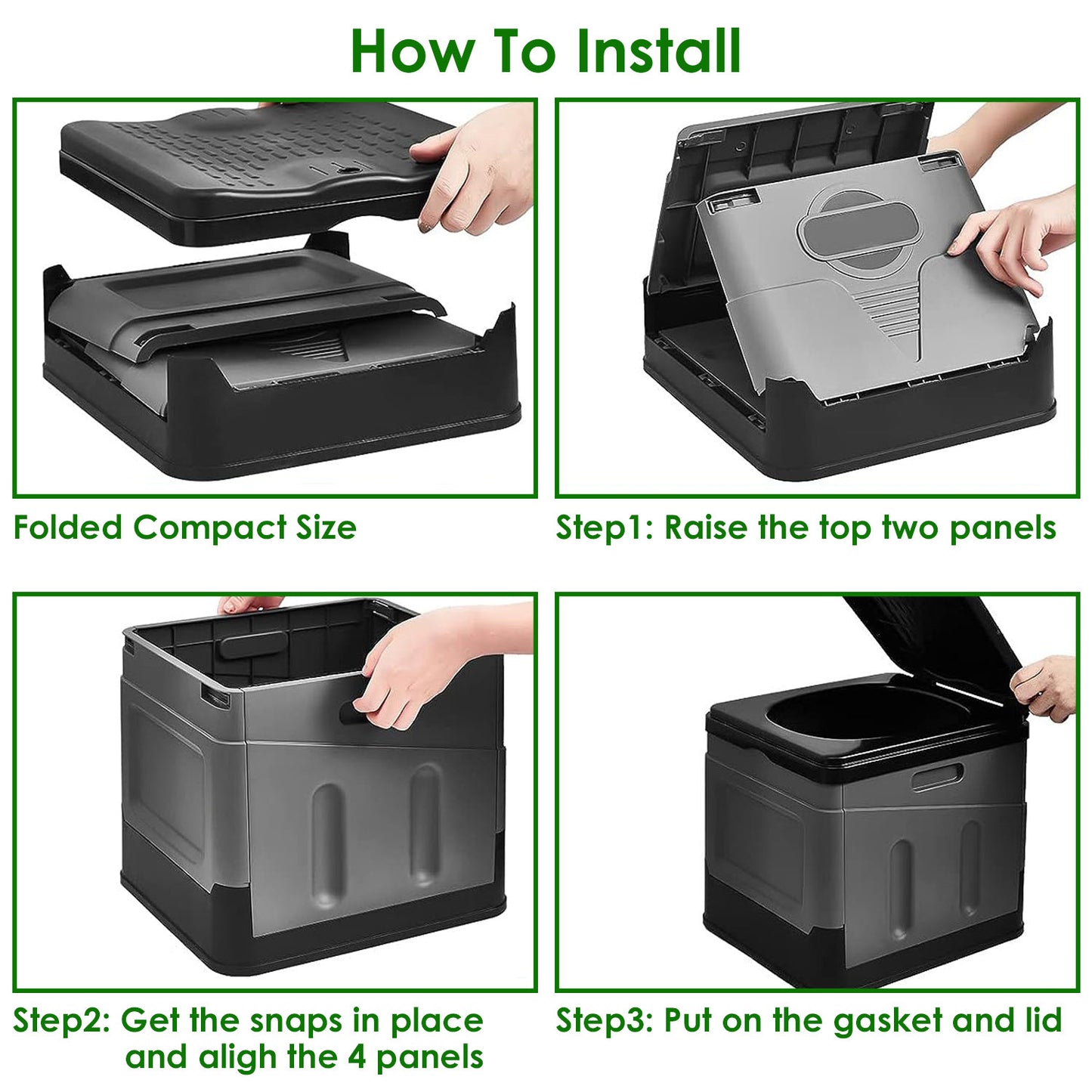 Portable Toilet With Handbag, Collapsible Emergency Toilet With Lid - Not Shipped On Weekends