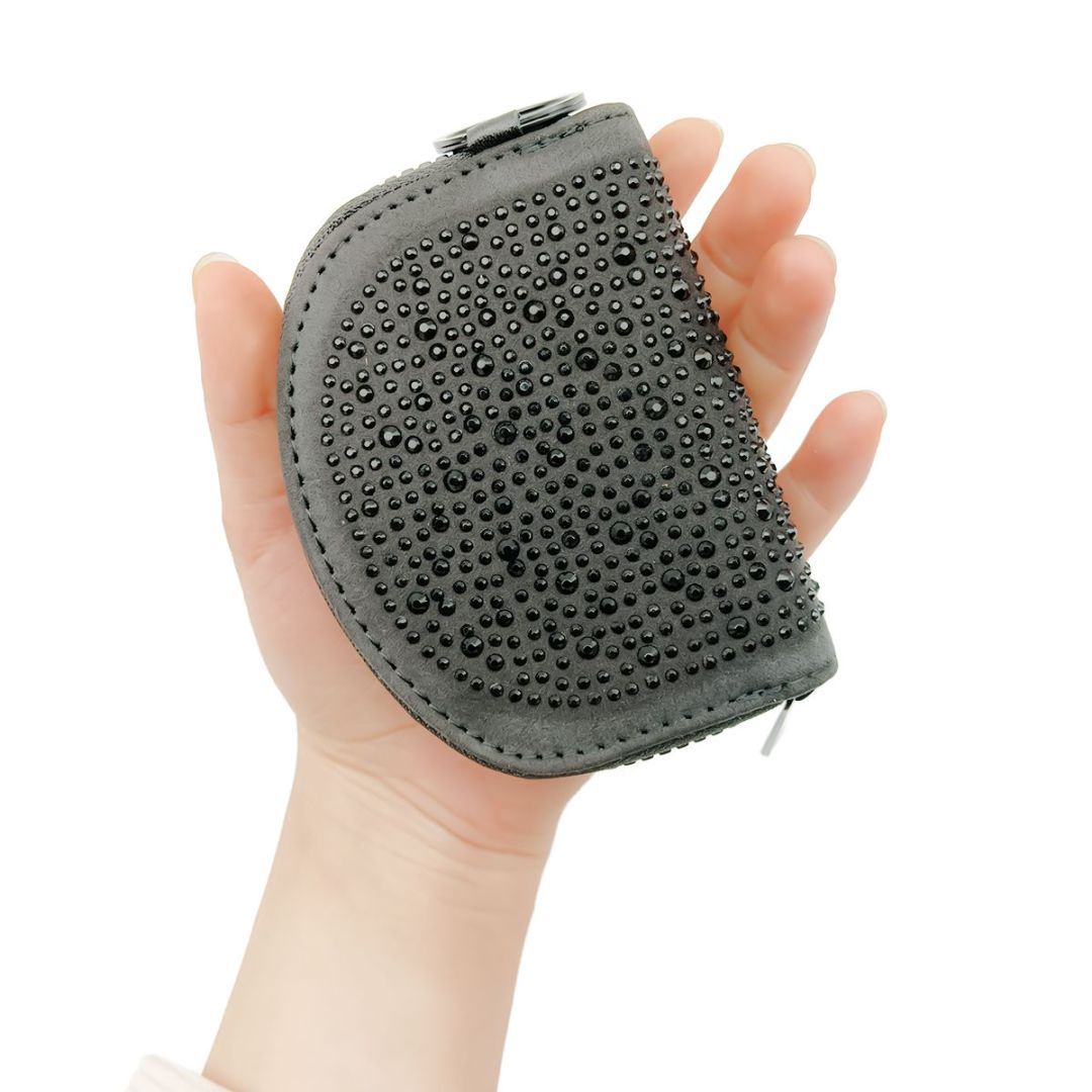 Hot Diamond Pouch Curved Wallet Black