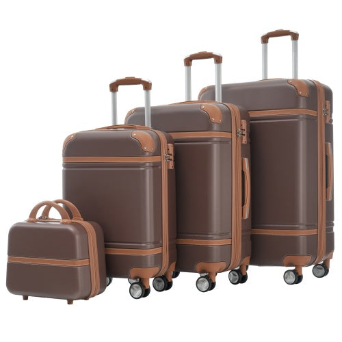 4-Piece Lightweight Hardshell Spinner Luggage Set in 7 Colors  with Cosmetic Case