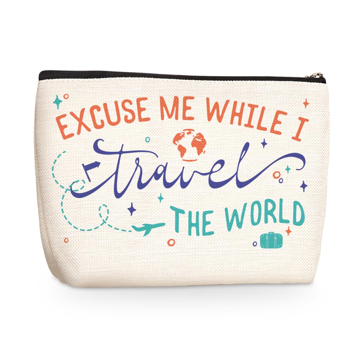 Funny Travel Gifts for Women Makeup Bag Travel Essentials Cosmetic Bag Travel Toiletry Bag Flight Vacation Gifts for Travel Lovers Sister Mom Travelers Girls Trip Birthday Mothers Day Anniversary