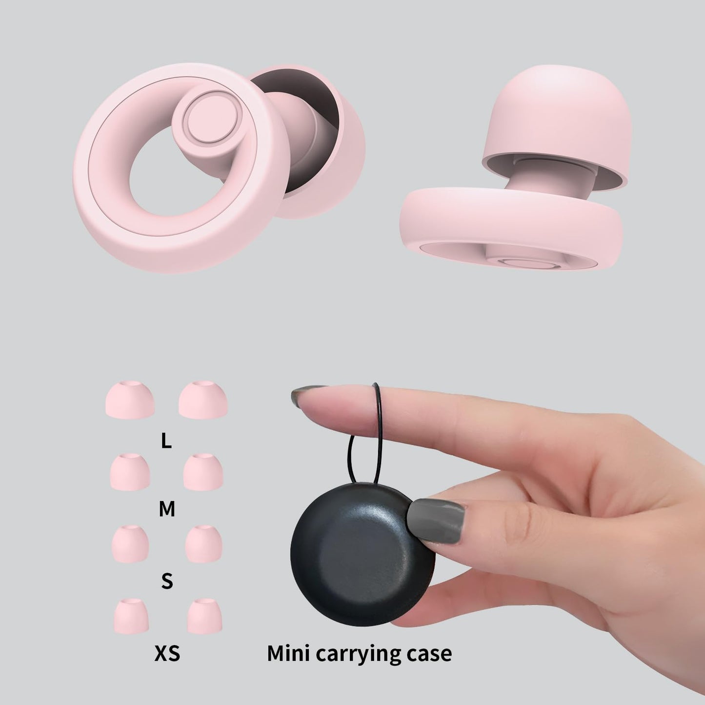 Jayine Ear Plugs for Noise Cancelling Ear Protection EarPlugs for Sleep,Concerts,Work,Study,8 Size Eartips with Small Box,Perfect -30dB Silicone Earplugs for Noise Reduction