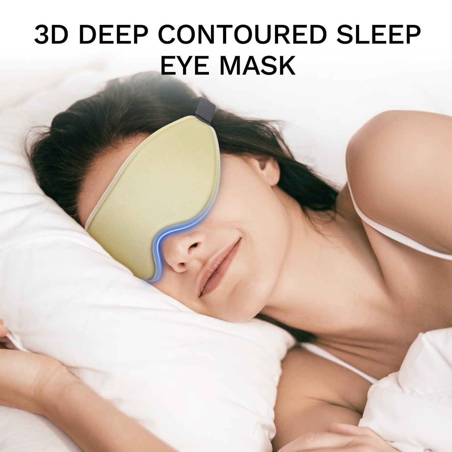 FlyCoco 3D Contoured Sleep Mask that Blocks 99% of Light (Gold)