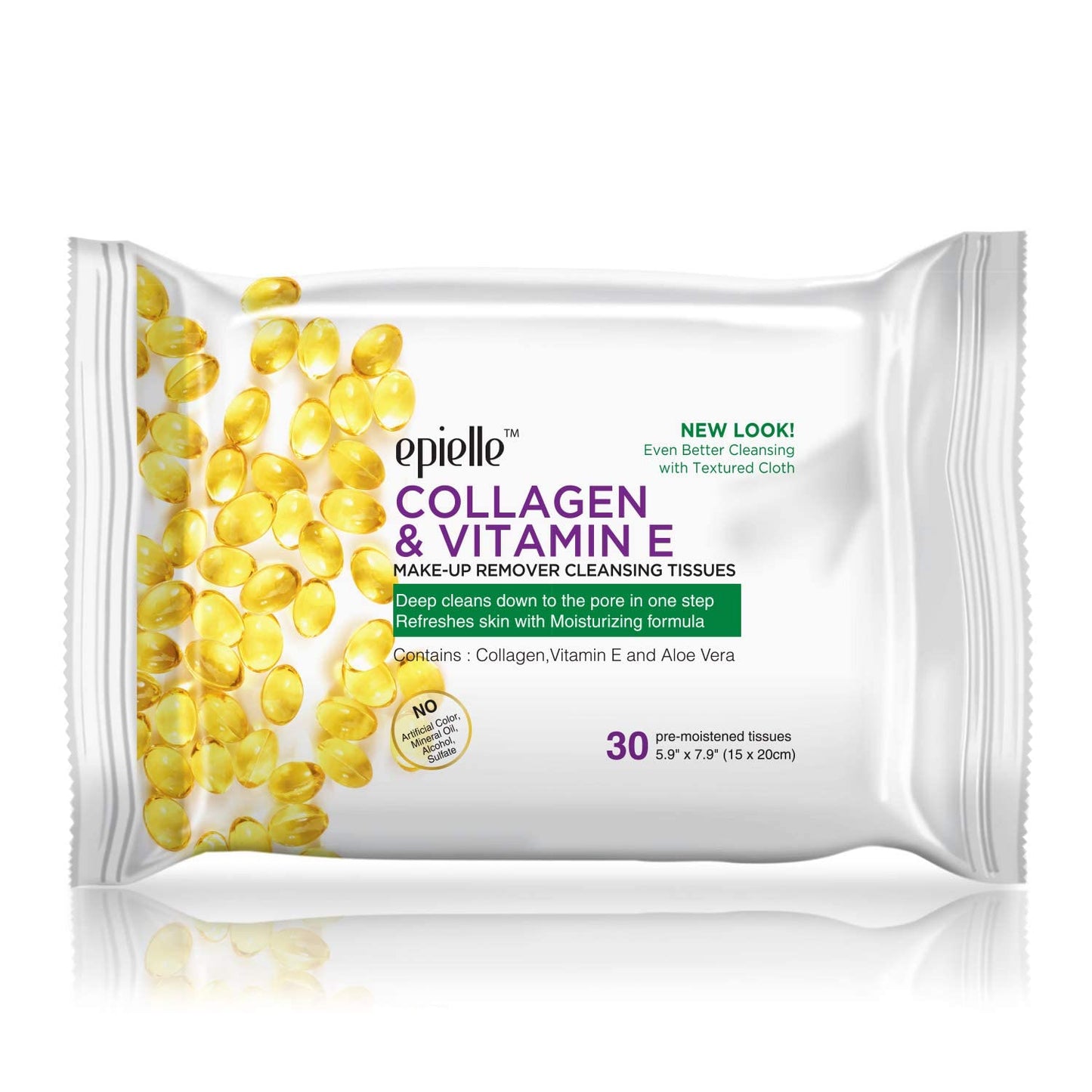 Epielle Gentle Skin Cleansing Wipes, 6 pack of 30 count each of Vitamin C, Cucumber, Aloe Vera, Collagen&Vitamin E, Green Tea, and Argan, Alcohol-Free, Hypoallergenic, Natural Extracts, Oily Skin.