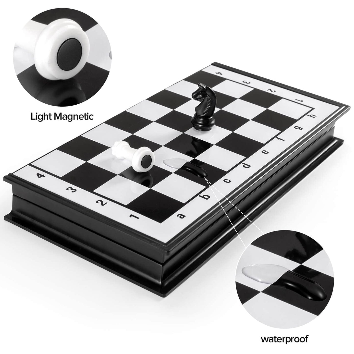 Chess Sets Travel Board Games: Magnetic Folding Chess Board with Instructions Teen Gifts Family Games Educational Toys for Kids and Adults 9.5 Inch