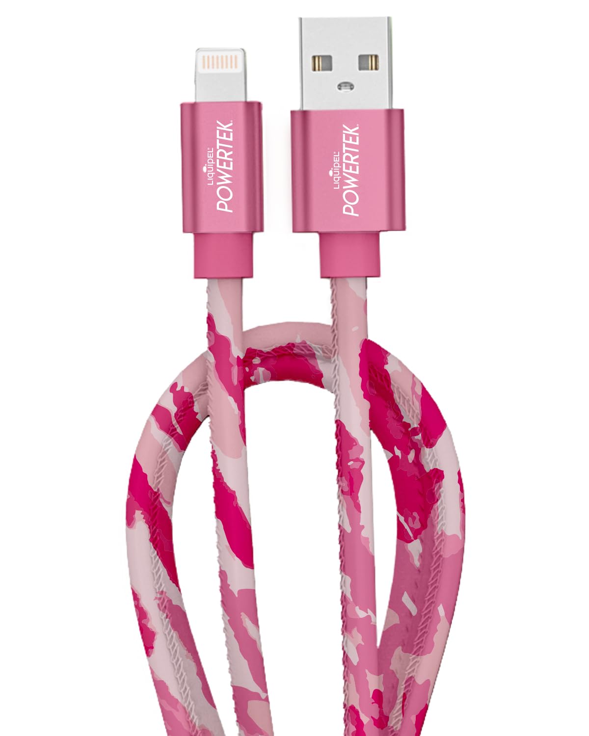 LIQUIPEL Powertek iPad & iPhone Lightning Charger Cable, Fast Charging 6ft MFI, Tie Dye Black (Pink)