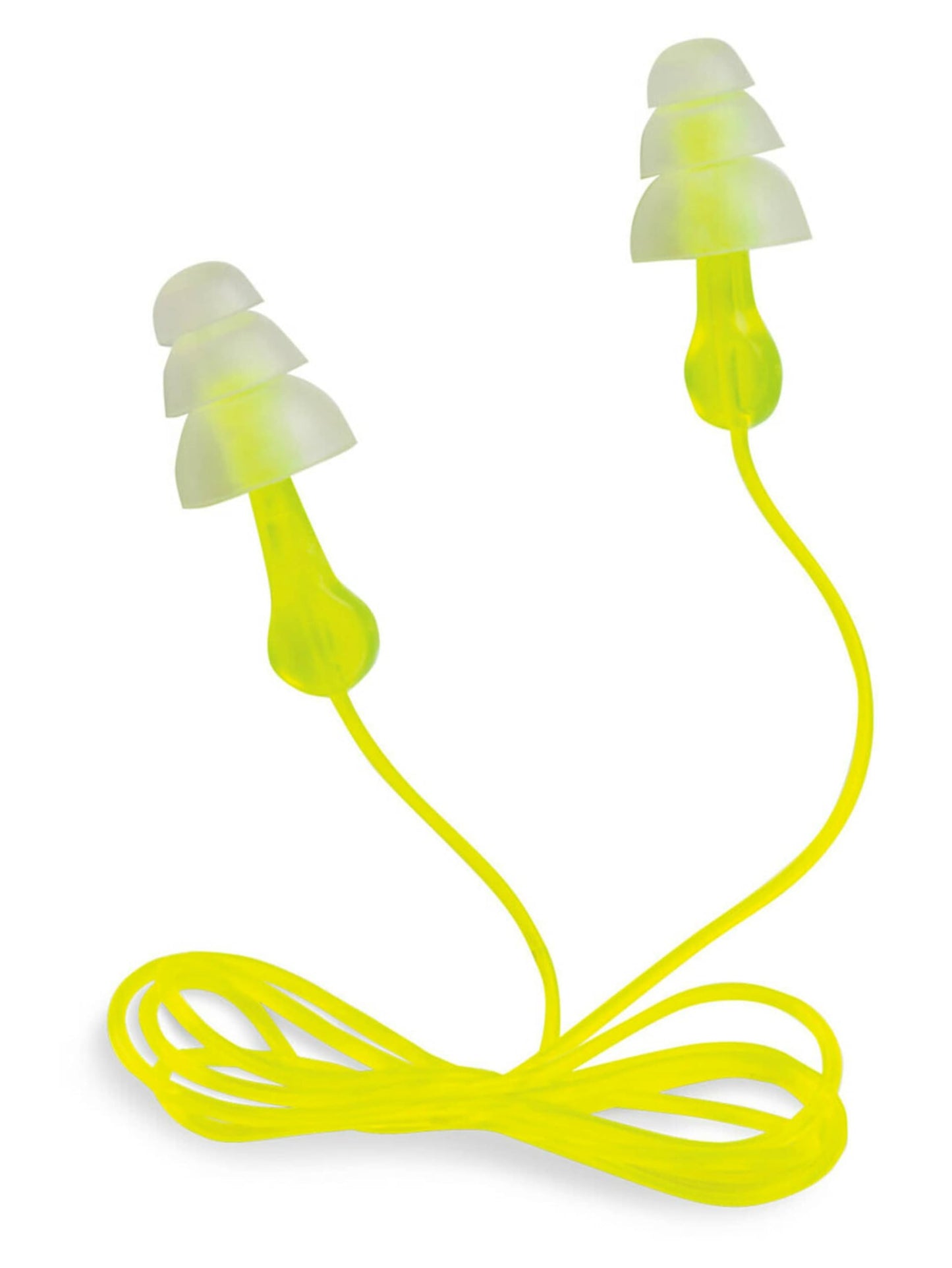 Peltor Sport Tri-Flange Corded Reusable Earplugs, 3 Pair, Noise Reduction Rating (NRR) 26 dB, Comfortable Fit, Ideal For Range, Shooting & Hunting, Washable and Corded, Neon Yellow (97317-10C)