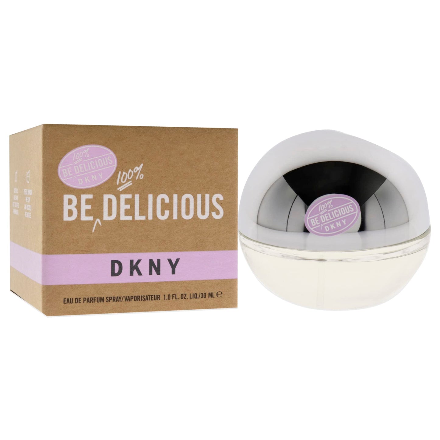 DKNY Be 100% Delicious Eau de Parfum Perfume Spray For Women, 1.0 Fl. Oz.