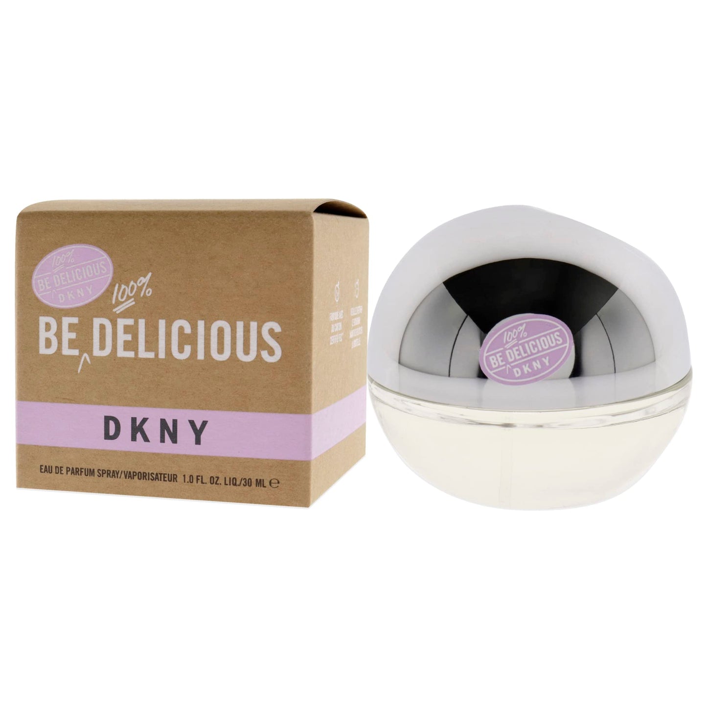 DKNY Be 100% Delicious Eau de Parfum Perfume Spray For Women, 1.0 Fl. Oz.