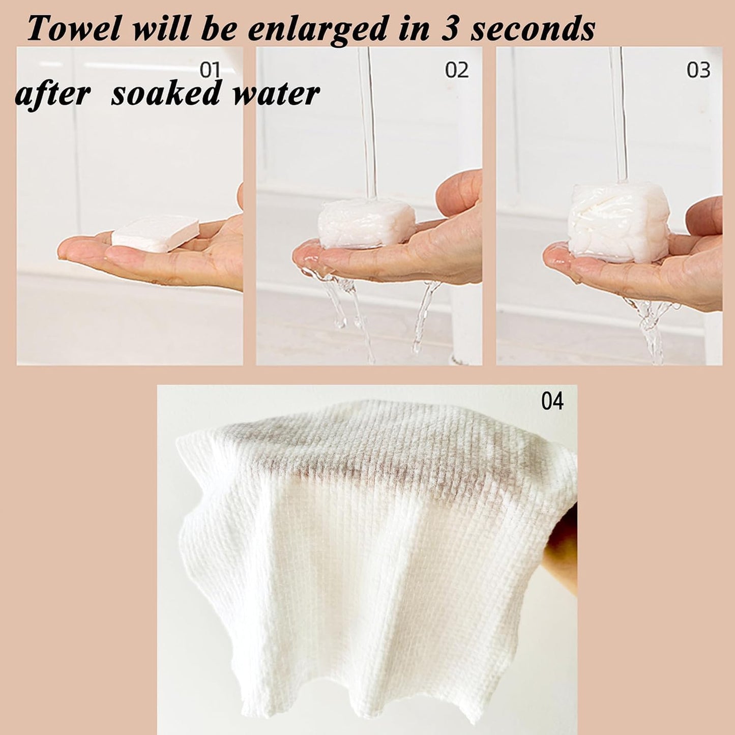 Ultra-Soft Compressed Quick-Drying Cotton Towels (28 Individually-Wrapped Pieces)