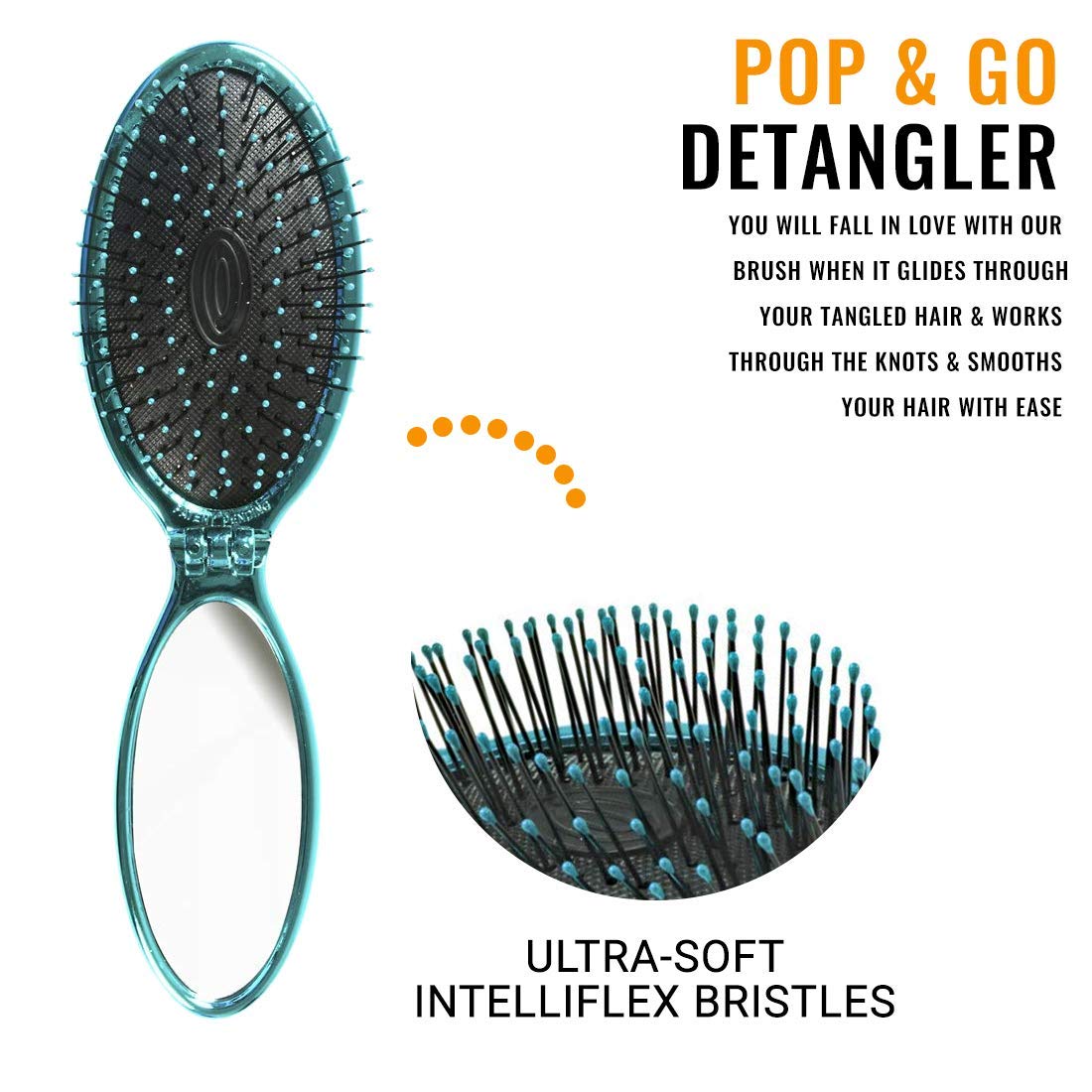 Wet Brush Pop Go Detangler Assortment Exclusive Ultrasoft IntelliFlex Bristles Blue, Teal