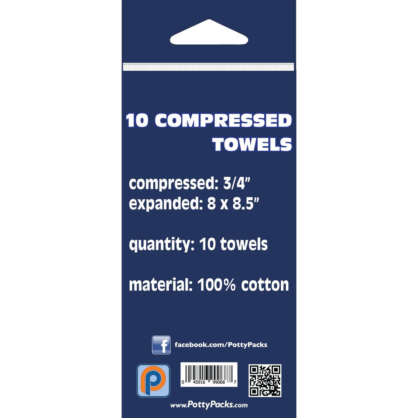 Potty Pack Compressed Towels - 10 Pack - Includes Expandable Wipes, Compressed Towels - 5 Units