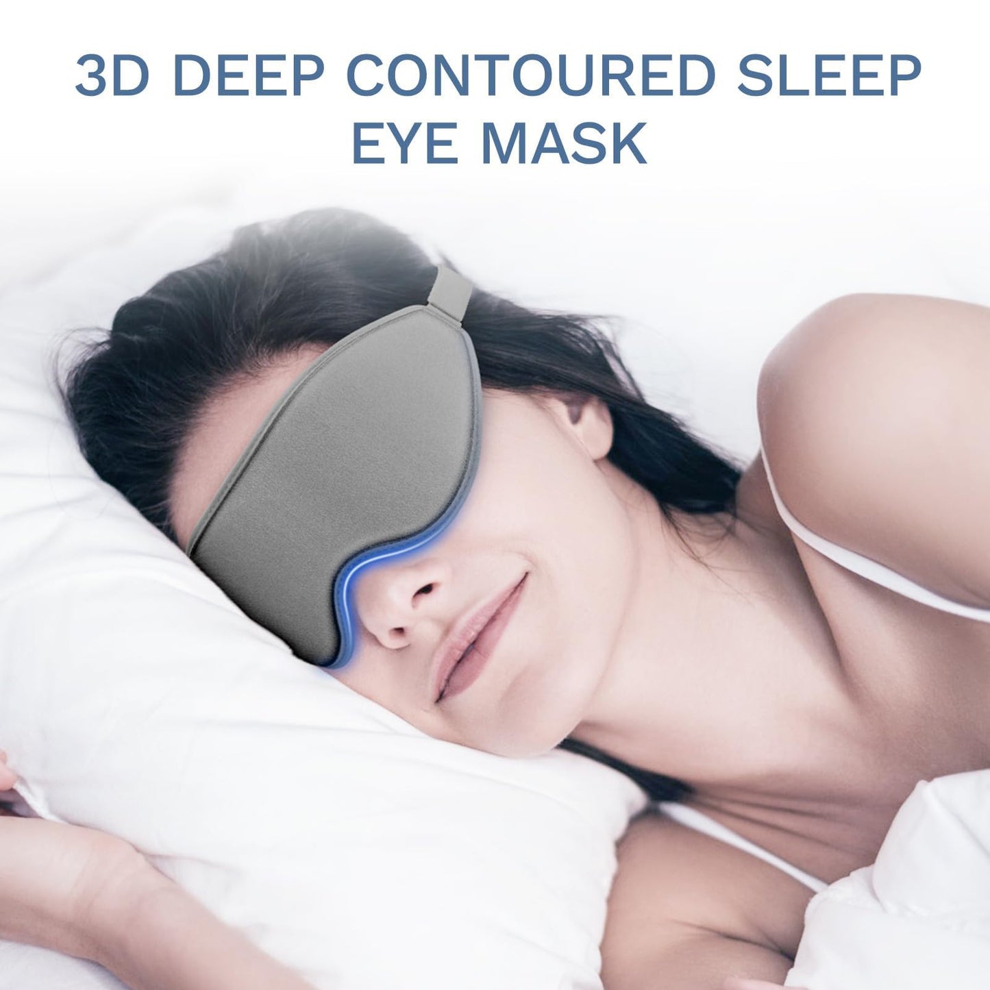 FlyCoco 3D Contoured Sleep Mask that Blocks 99% of Light (Grey)