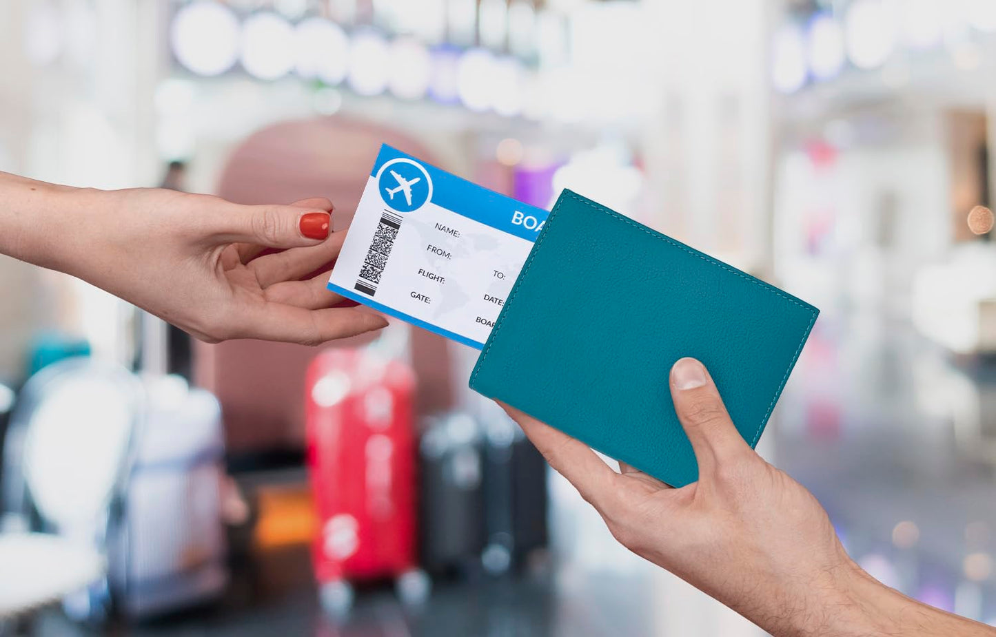 Leather RFID-Shielding Passport Holder and Wallet (Teal)