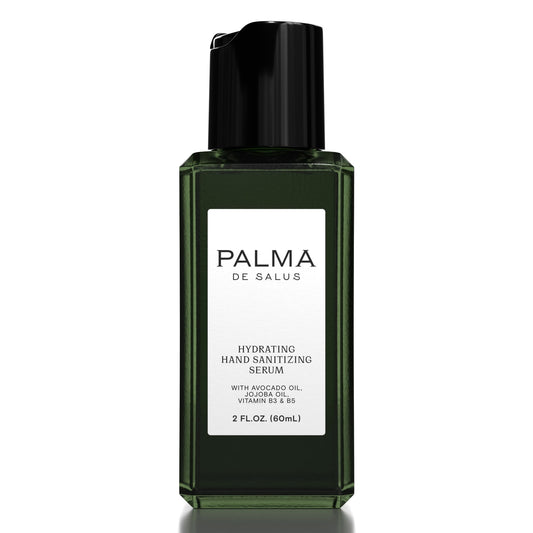 Palma de Salus 2-in-1 travel-size moisturizing hand sanitizer & hand lotion | avocado oil, jojoba oil, hyaluronic acid, centella asiatica, castor oil | neroli scent | 70% alcohol | (2oz)