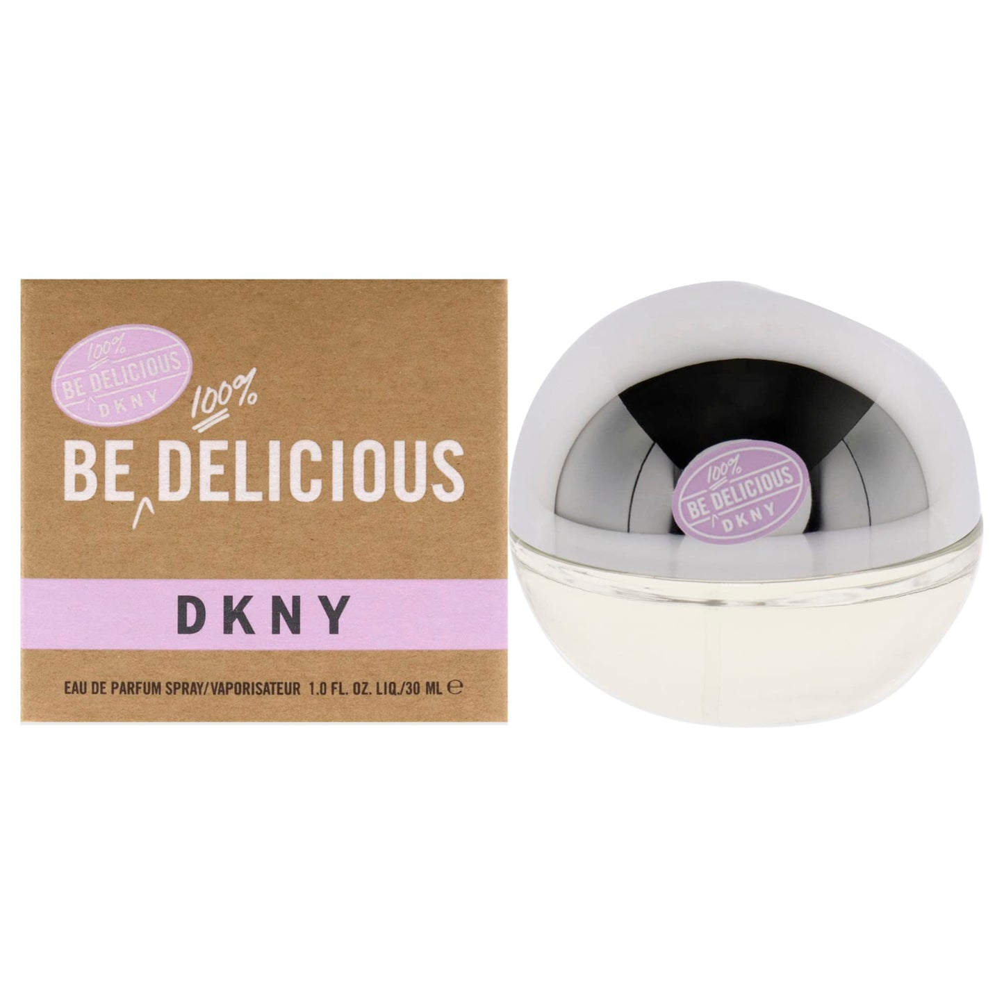 DKNY Be 100% Delicious Eau de Parfum Perfume Spray For Women, 1.0 Fl. Oz.