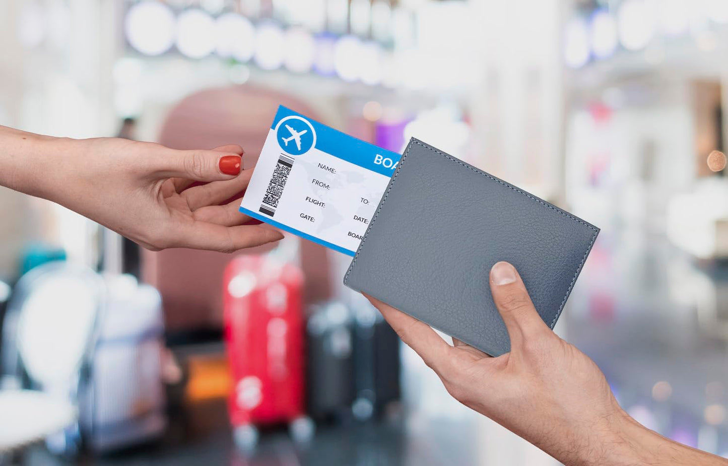 Leather RFID-Shielding Passport Holder and Wallet (Grey)