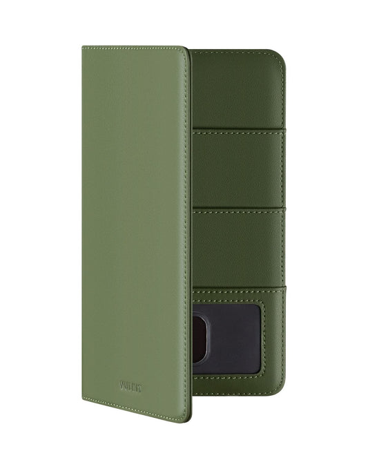 Leather RFID-Blocking Passport Holder and Wallet (Green)