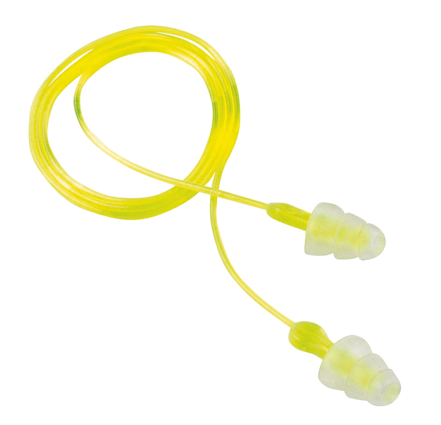 Peltor Sport Tri-Flange Corded Reusable Earplugs, 3 Pair, Noise Reduction Rating (NRR) 26 dB, Comfortable Fit, Ideal For Range, Shooting & Hunting, Washable and Corded, Neon Yellow (97317-10C)