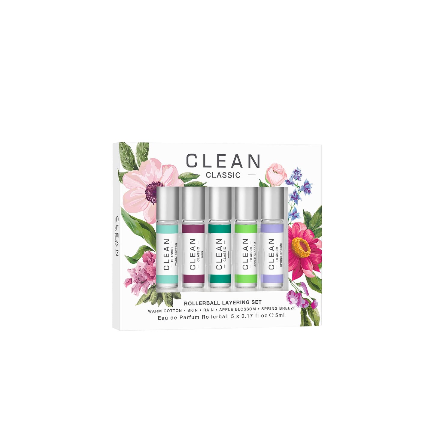 CLEAN CLASSIC Eau de Parfum Rollerball Fragrance Gift Set | Light, Layerable Fragrance | Vegan, Phthalate-Free, & Paraben-Free | Travel Size