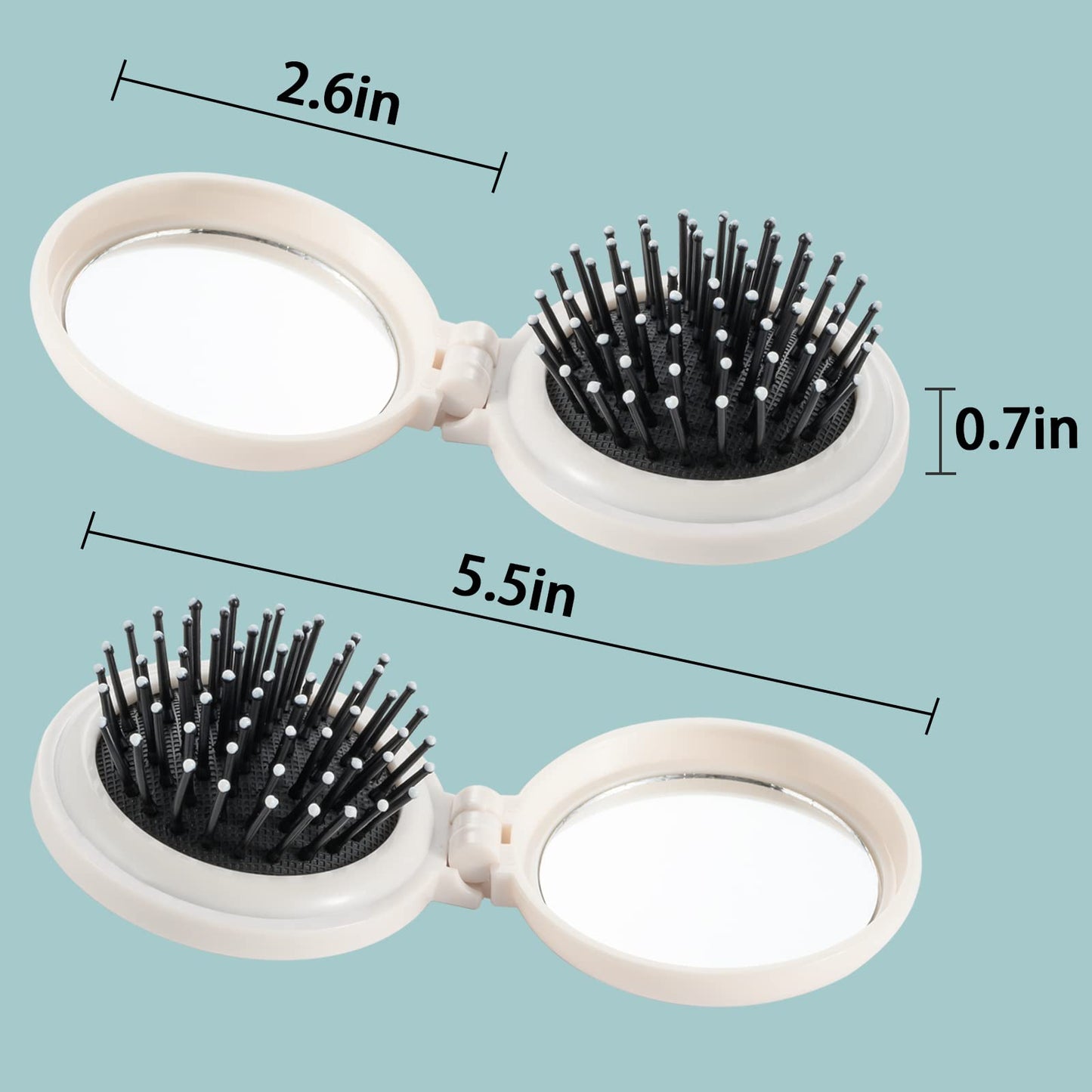 Mini Folding Hairbrush with Mirror (Multiple Themes)