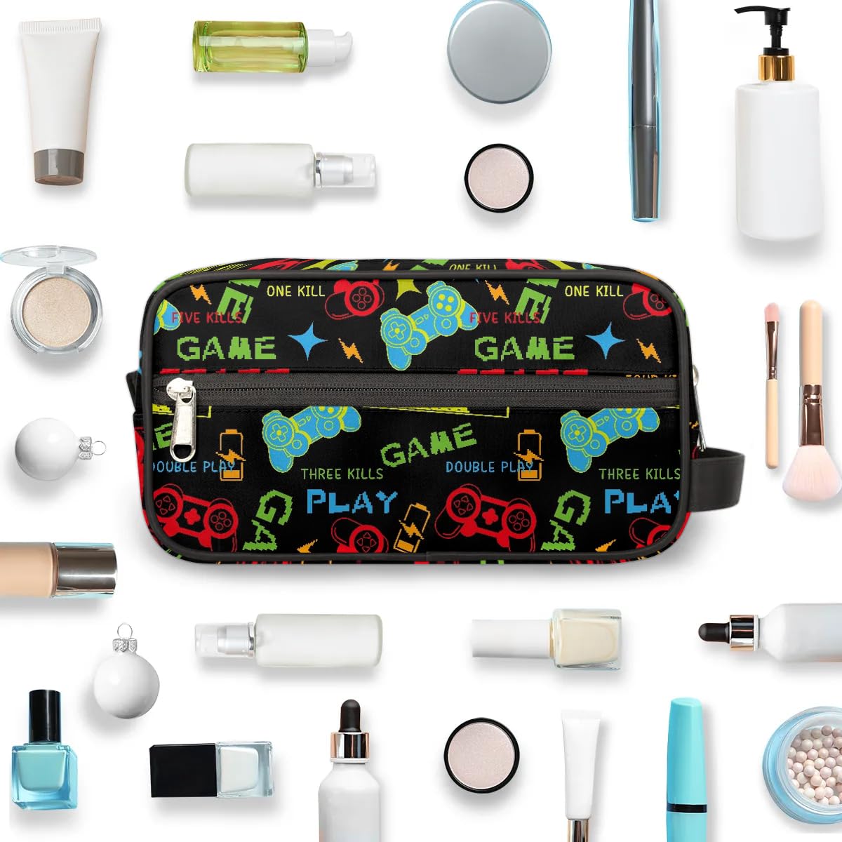 ADTASU Kids Travel Toiletry Bag Boys Toiletry Pouch Waterproof Small Dopp Kit for Kids Hanging Wash Bag Cosmetic Bag Toiletry Bag for Travel Essential