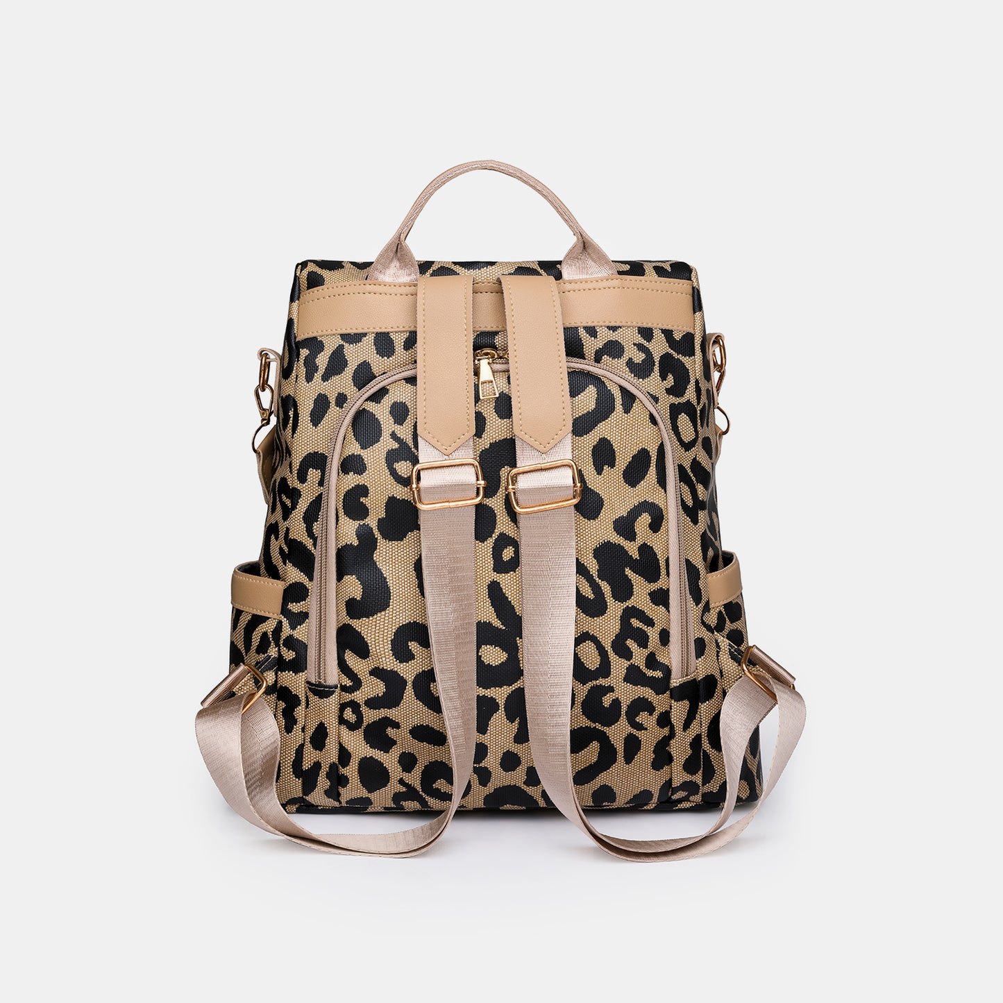 Leopard-Print Faux Leather Backpack