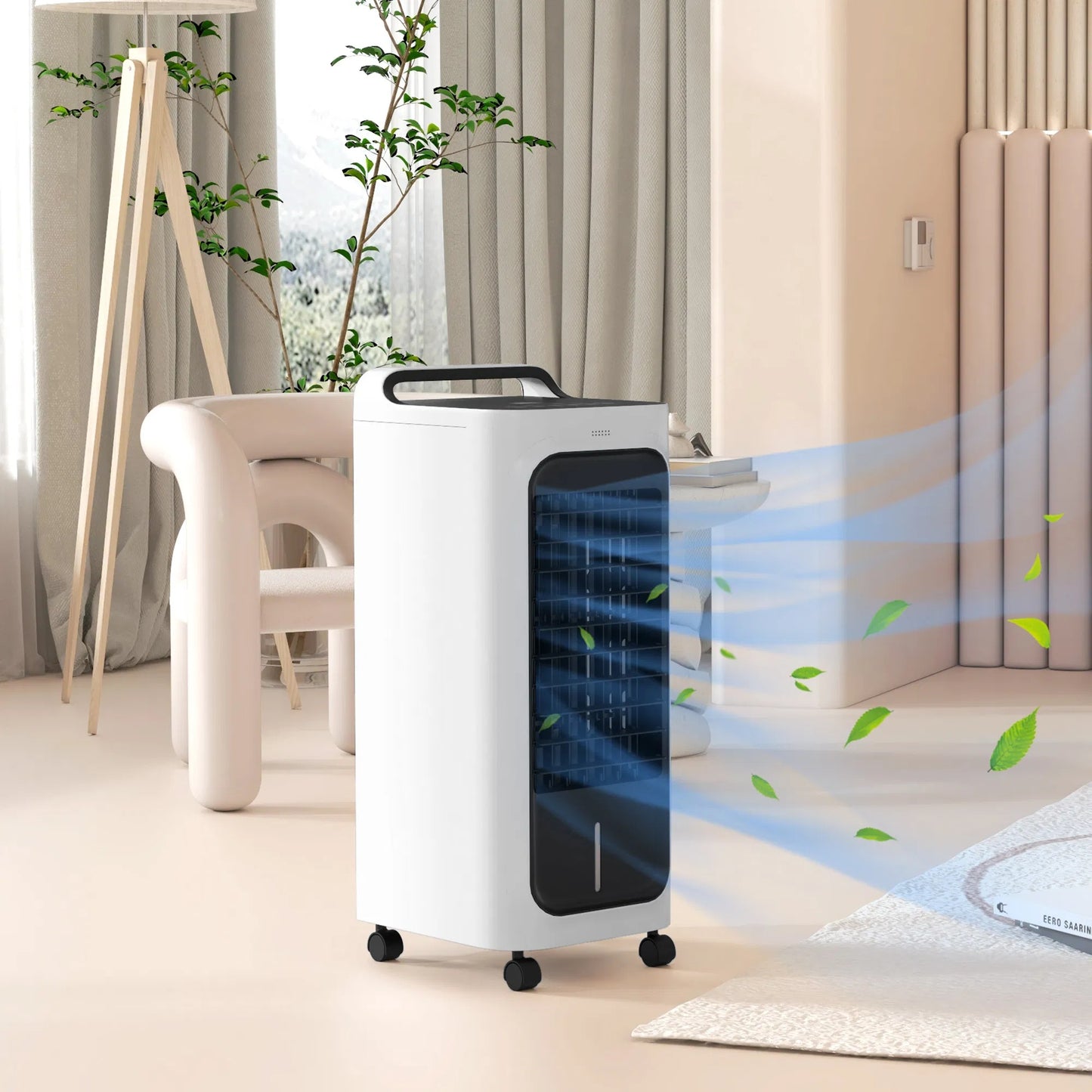 FREE U.S. SHIPPING! “Menofan Midi” 1.3 Gallon HOMCOM Evaporative Air Cooler with Ice Packs, 3-in-1 Ice Cooling Fan, Portable Swamp Cooler with Water Tank, Timer, Oscillating, Remote, for  Home, Office or Bedroom
