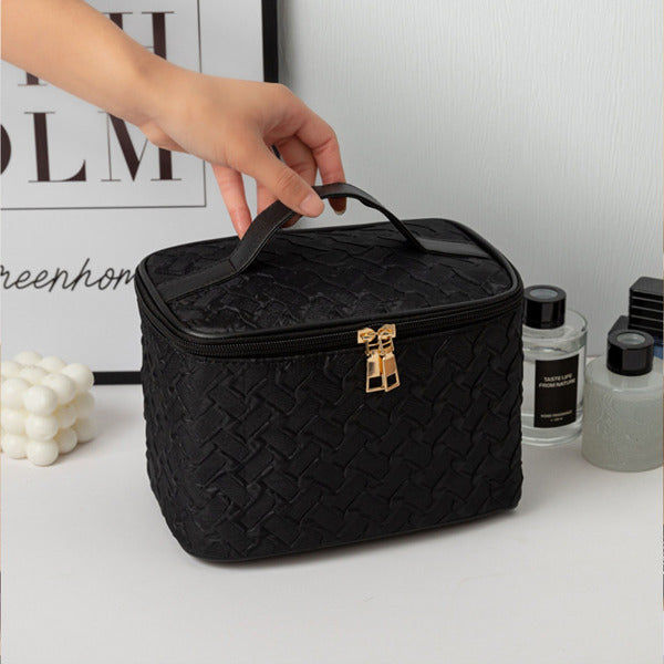 Spacious Travel Cosmetic Bag with Brush Compartment