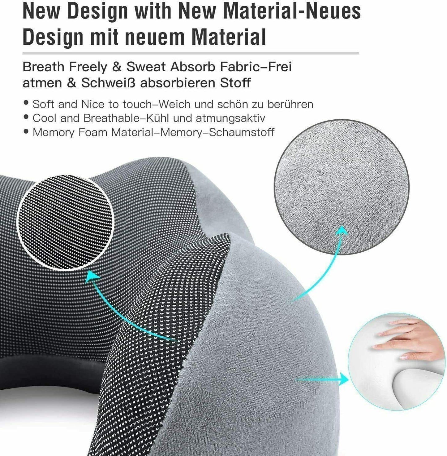 Memory Foam U Shaped Travel Pillow Neck Support Soft Head Rest Car Plane Cushion