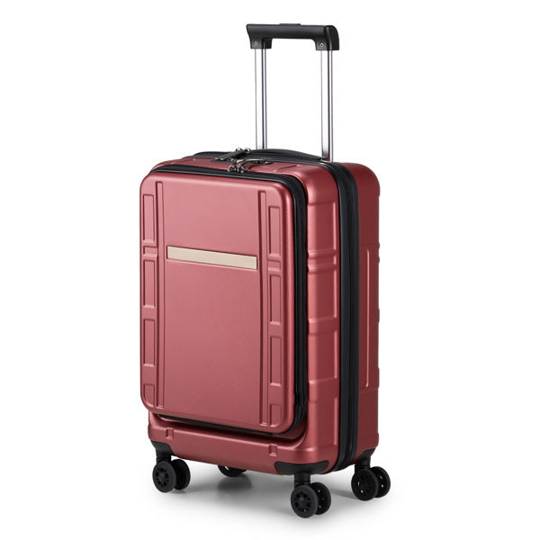 20-inch Lightweight Hardshell Carry-On Luggage with TSA Lock and Front Laptop Compartment (Wine Red)