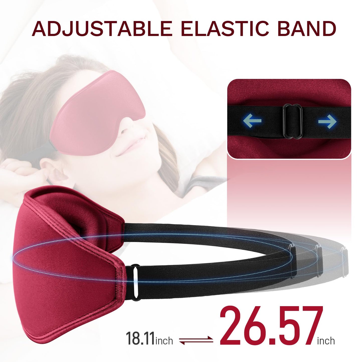 FlyCoco 3D Contoured Sleep Mask that Blocks 99% of Light (Red)