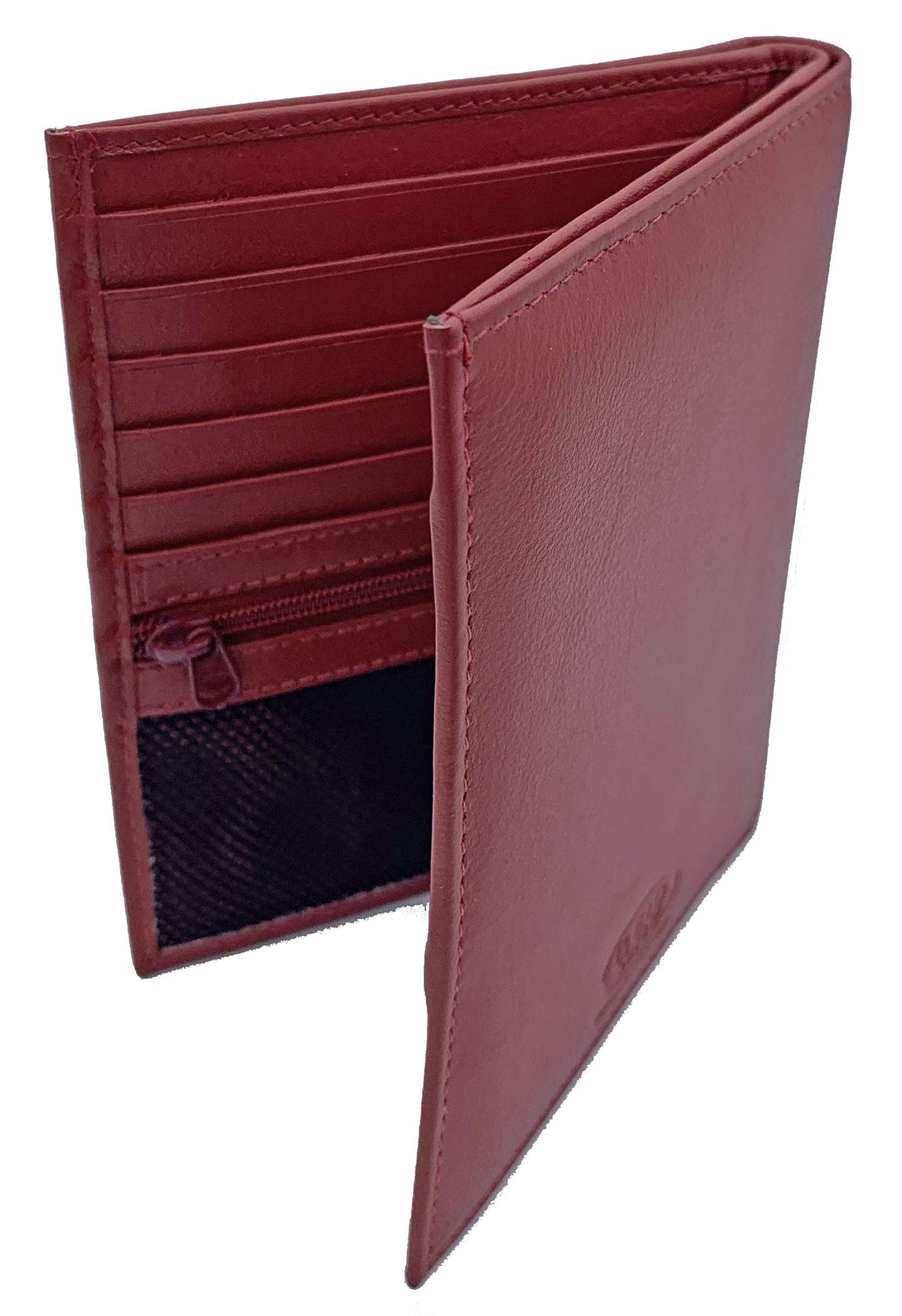 Leather RFID-Shielding Passport Holder and Wallet (Red)