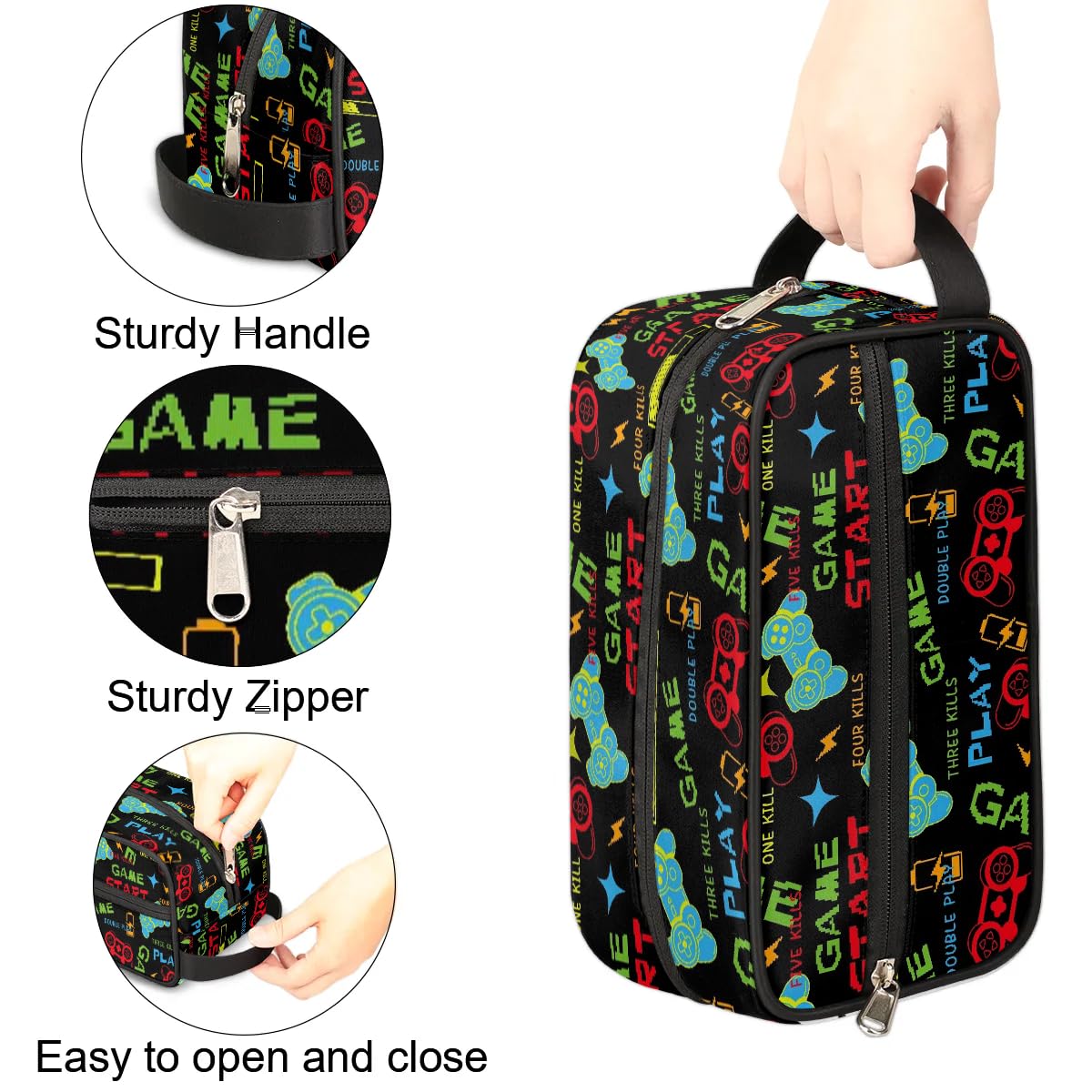 ADTASU Kids Travel Toiletry Bag Boys Toiletry Pouch Waterproof Small Dopp Kit for Kids Hanging Wash Bag Cosmetic Bag Toiletry Bag for Travel Essential