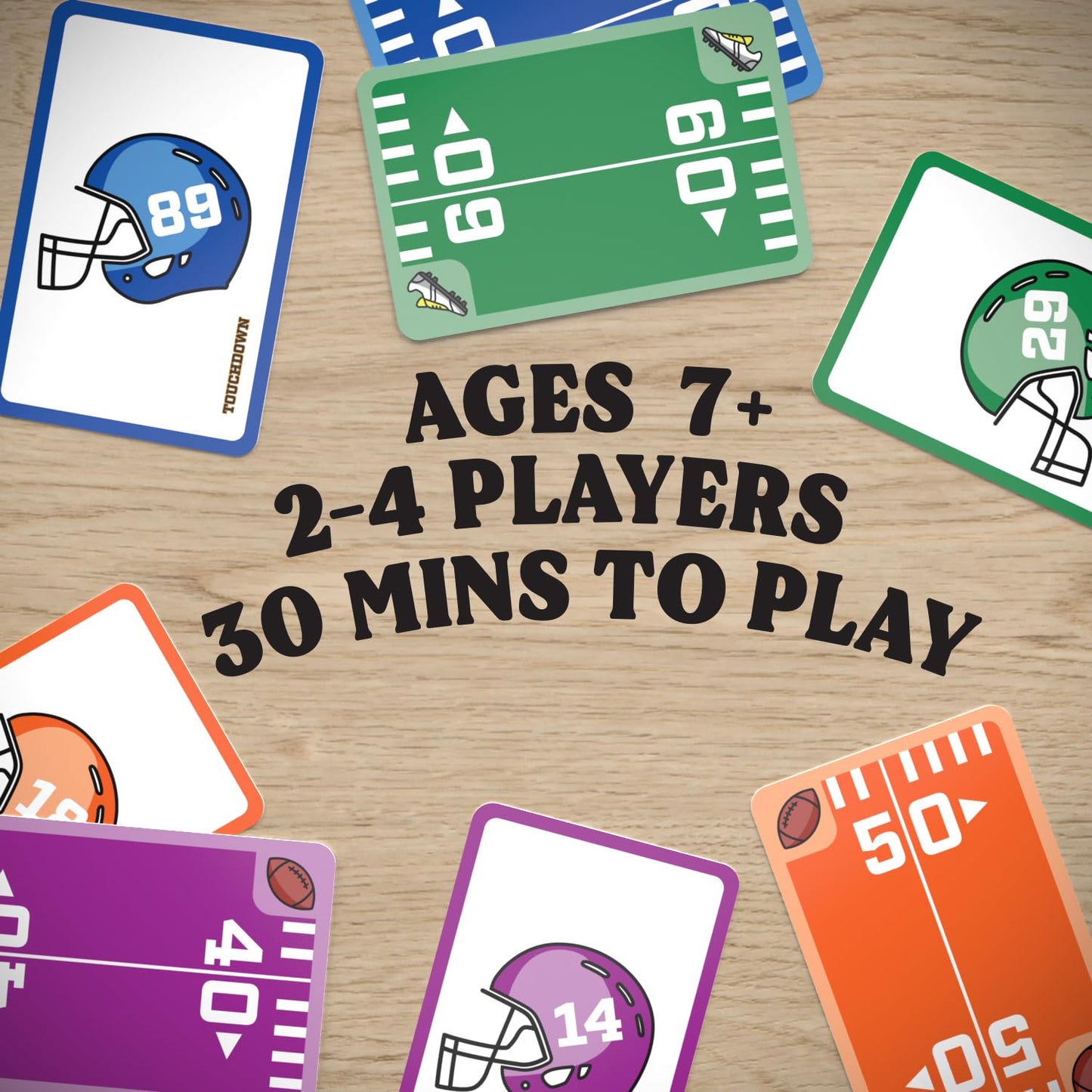 Touchdown! Fun Card Games - The Fast-Paced, Football Themed Card Game That Anyone Can Play, 2-4 Players, Ages 7+, Family Game Night, Card Games for Adults and Kids, Stocking Stuffers