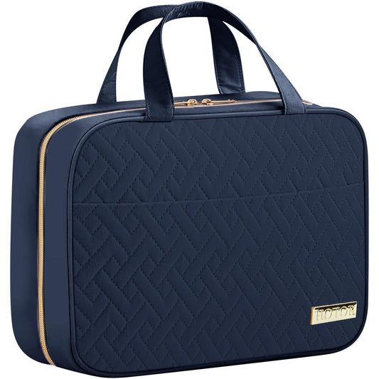 Travel Toiletry Bag with Hanging Hook (Navy Blue)