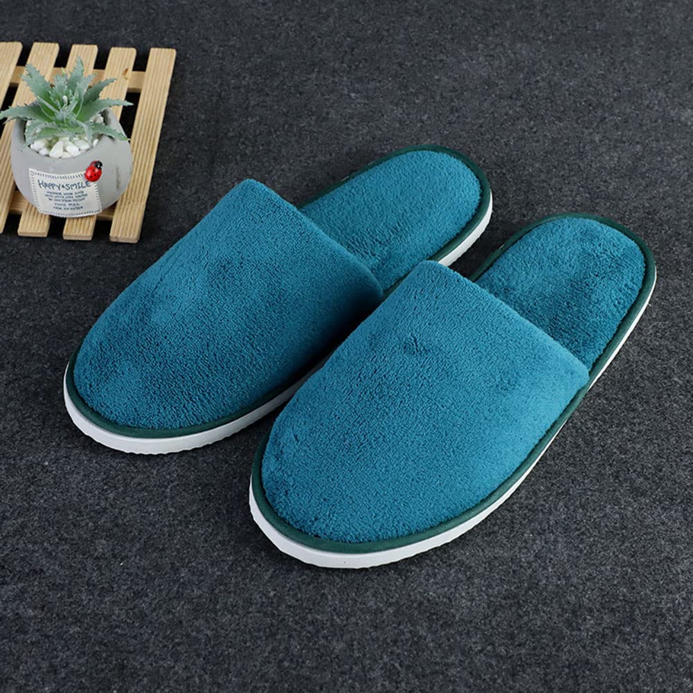 CYlovinho 6 Pairs Spa Slippers for Women Men, Disposable Guest Slippers Washable Foldable Slippers Coral Fleece Slipper Bath Slippers Wedding Slippers