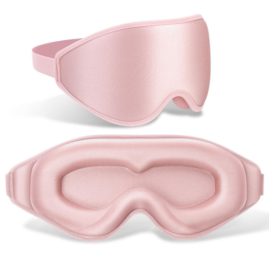 FlyCoco 3D Contoured Sleep Mask that Blocks 99% of Light (Pink)