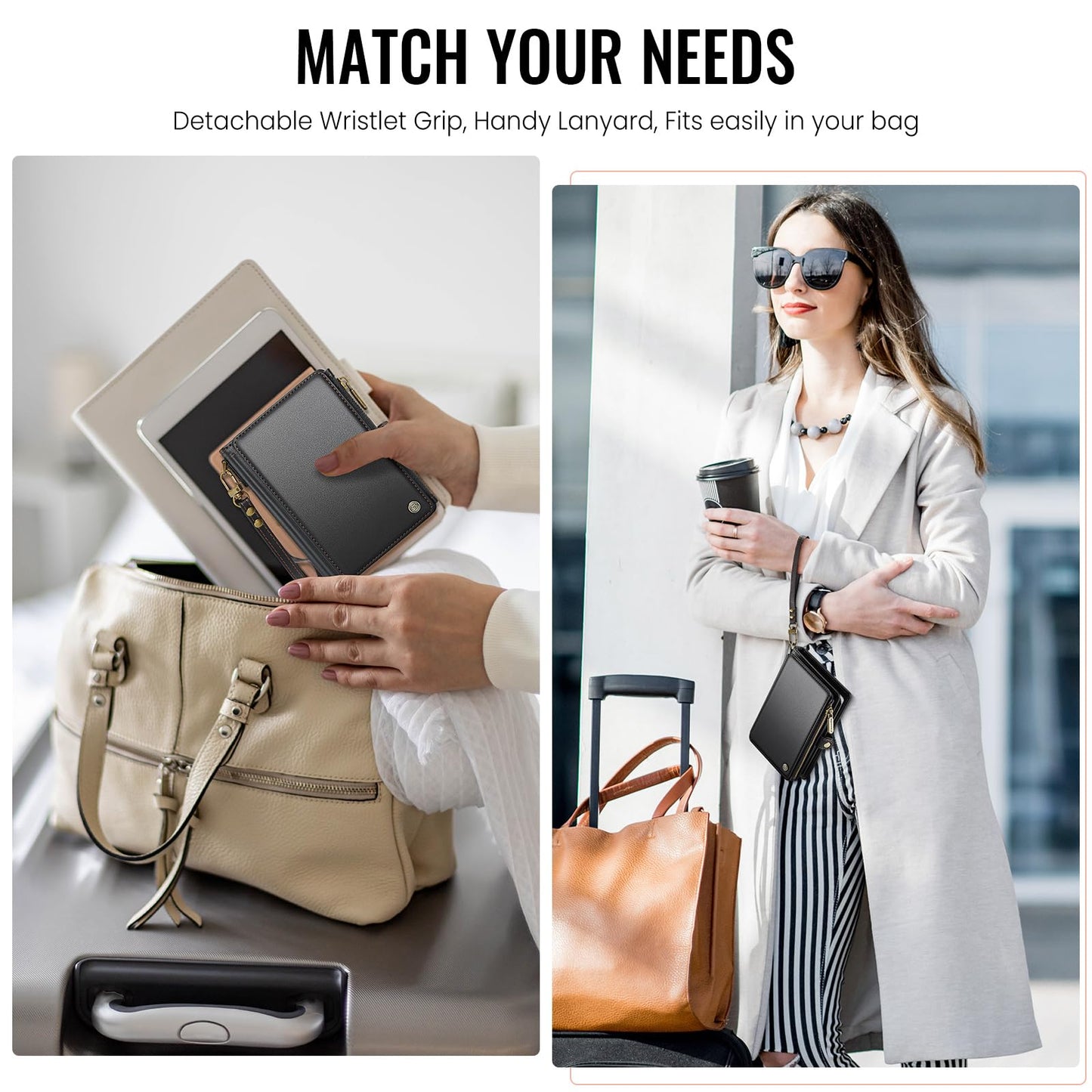 ASAPDOS Passport Holder Wallet Case Wallet for Men Women Black