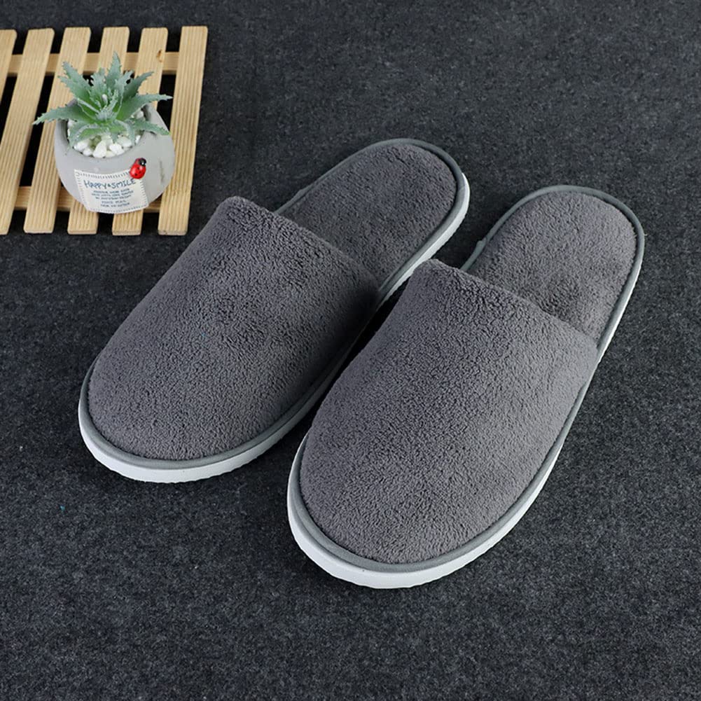 CYlovinho 6 Pairs Spa Slippers for Women Men, Disposable Guest Slippers Washable Foldable Slippers Coral Fleece Slipper Bath Slippers Wedding Slippers