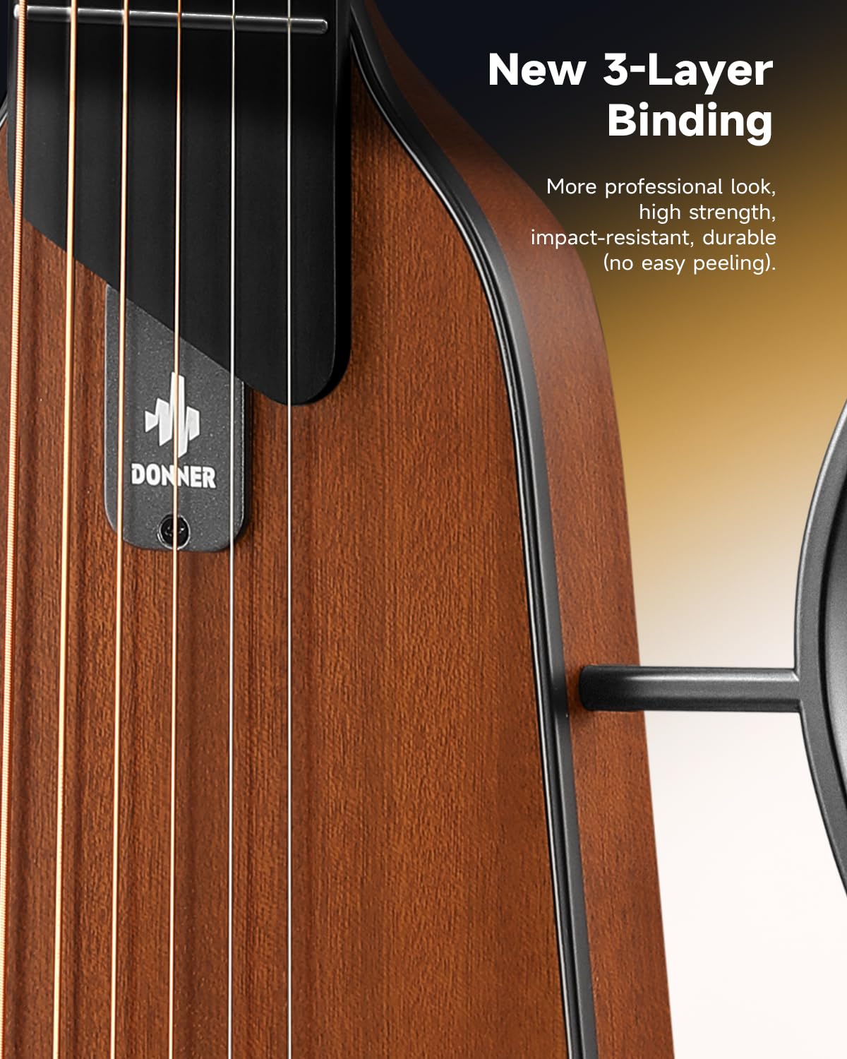 Donner HUSH I EVO2 Acoustic Electric Travel Guitar (Natural)