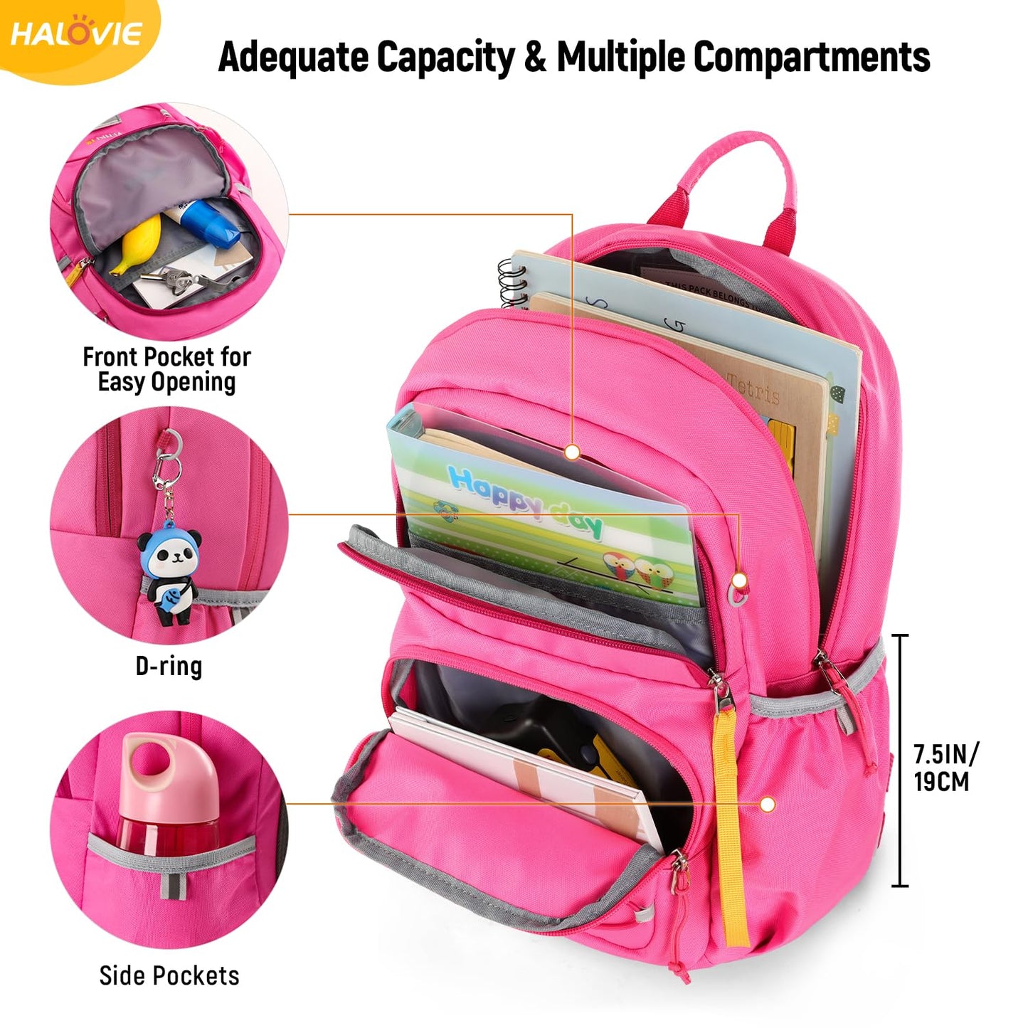 HALOVIE Kids Travel Backpack Lightweight Small Kids Daypack Preschool Kindergarten Children SchoolBag for Boys Girls