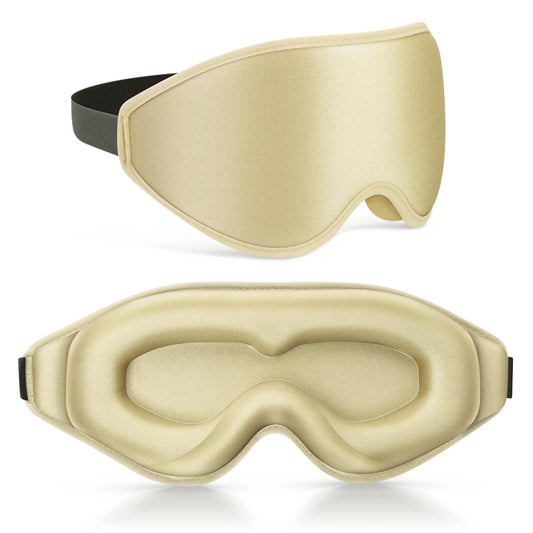 FlyCoco 3D Contoured Sleep Mask that Blocks 99% of Light (Gold)