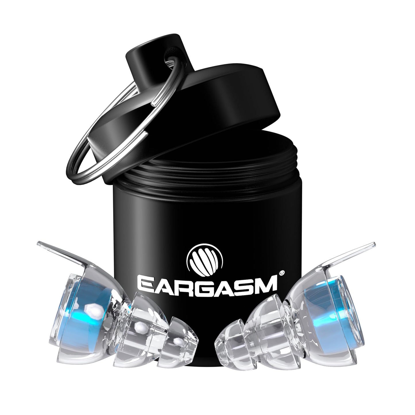 Eargasm High Fidelity Earplugs with Blue Filters - Reusable Noise Reduction Hearing Protection Ear-Plugs with Carrying Case for Concerts, Festivals, Raves, Musicians, Live Music, Sporting Events