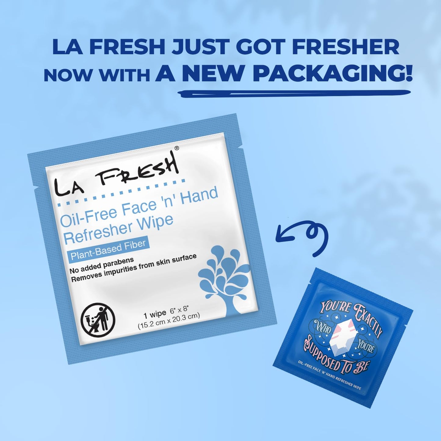 La Fresh Oil-Free Face ‘N’ Hand Refresher Wipes, Made With Natural Japanese Yuzu Scent, Pack of 50 Individually Wrapped Cleansing Wipes, Travel Essentials