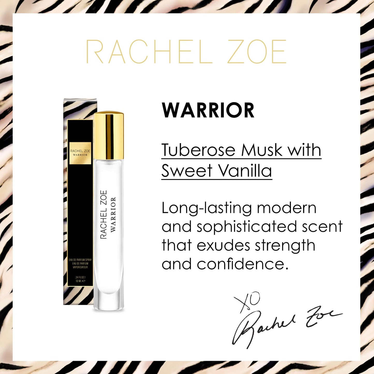 Rachel Zoe Warrior - 0.34 oz Eau de Parfum Mini Spray - Perfectly Balanced Feminine Perfume for Women - Awaken the Senses with a Lasting Signature Designer Scent