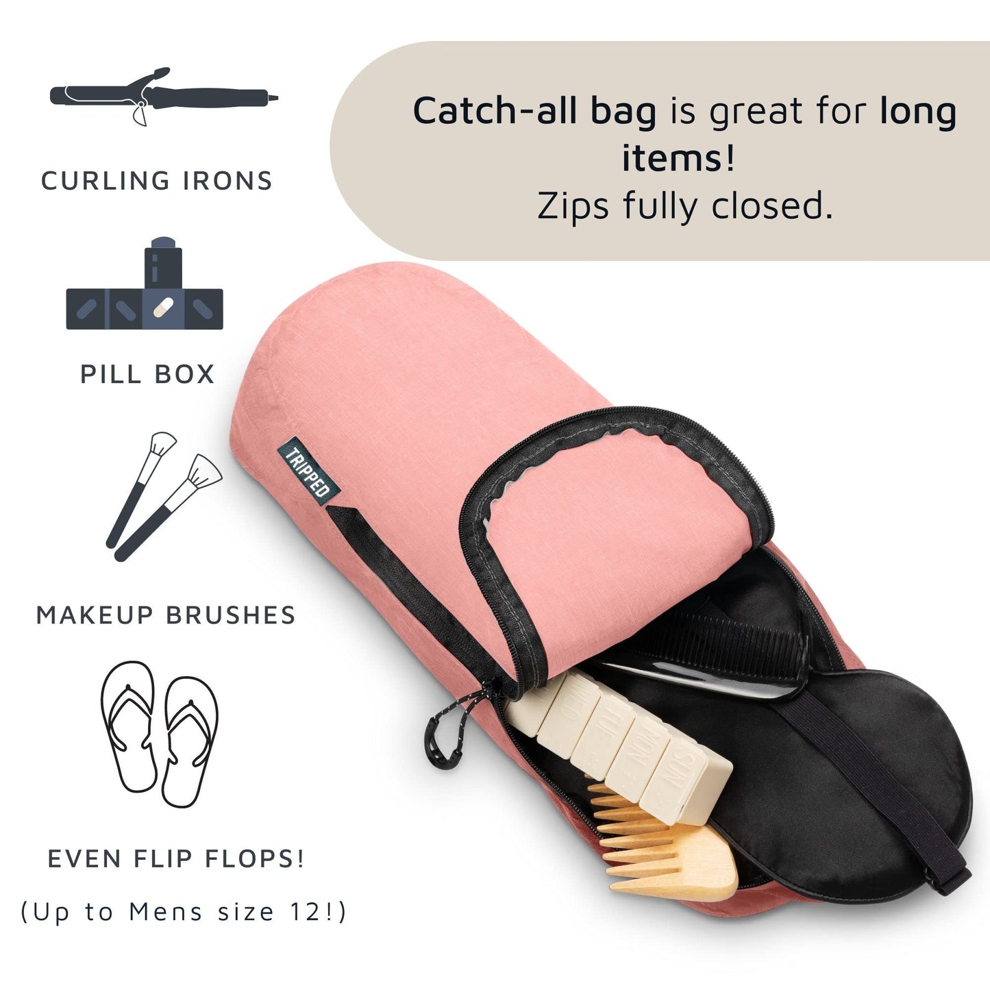 Versatile Travel Toiletry Bag Set with TSA Liquid Bag and Organizer (Dusty Rose)